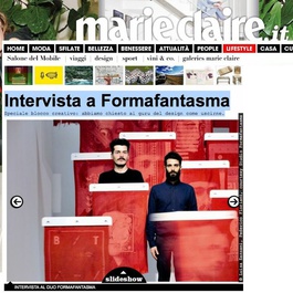 Creative block: Marie Claire Italy interviews Formafantasma on how they keep inspired, April 2014