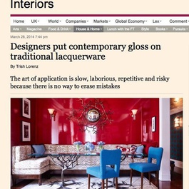 A Contemporary gloss on traditional lacquerware: Financial Times interviews Aldo Bakker, March 2014