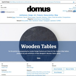 Peter Marigold's Wooden Tables profiled by Domus, September 2014