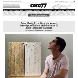 Core77 Interviews Peter Marigold during London Design festival, September 2014