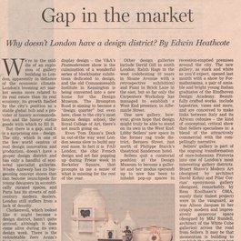 Gap in the Market: Gallery Libby Sellers highlighted in the Financial Times, Oct. 12/13, 2011