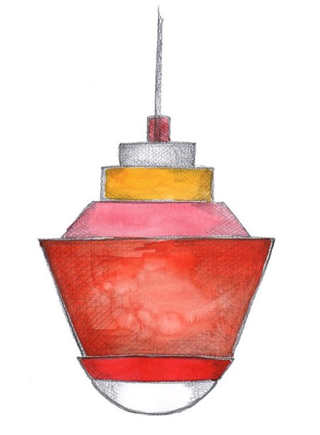 Drawing of '24' lamp by Paola Petrobelli