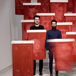 Studio Formafantasma with their project 'Turkish Red' at the Stedelijk Museum, Feb. 2014