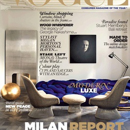 Peter Marigold’s collaboration with Honoki Kogei in Vogue Living’s Milan Report ‘Spirit of Japan”, July 2012.