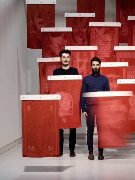 Studio Formafantasma with their project 'Turkish Red' at the Stedelijk Museum, Feb. 2014