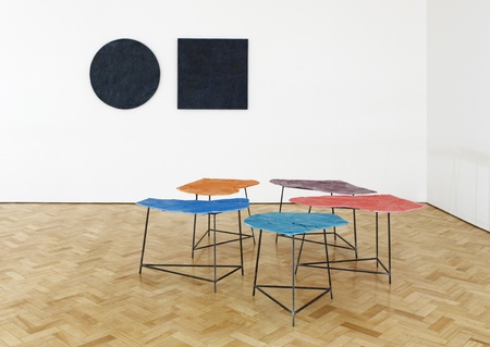 Wooden Tables, Peter Marigold. Image by Gideon Hart