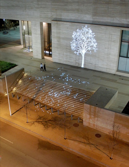 'Tree' by Simon Heijdens, 1994. Projected in Austin, 2014